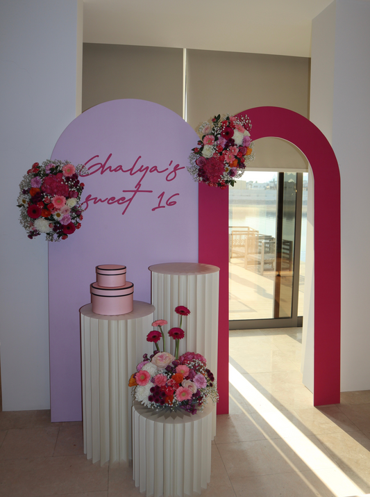 "Floral ARCH " backdrop for  Birthday/Celebration