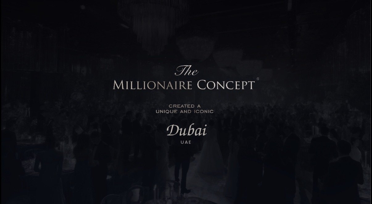 The Millionaire Concept, Dubai, UAE, over a darkened grand ballroom