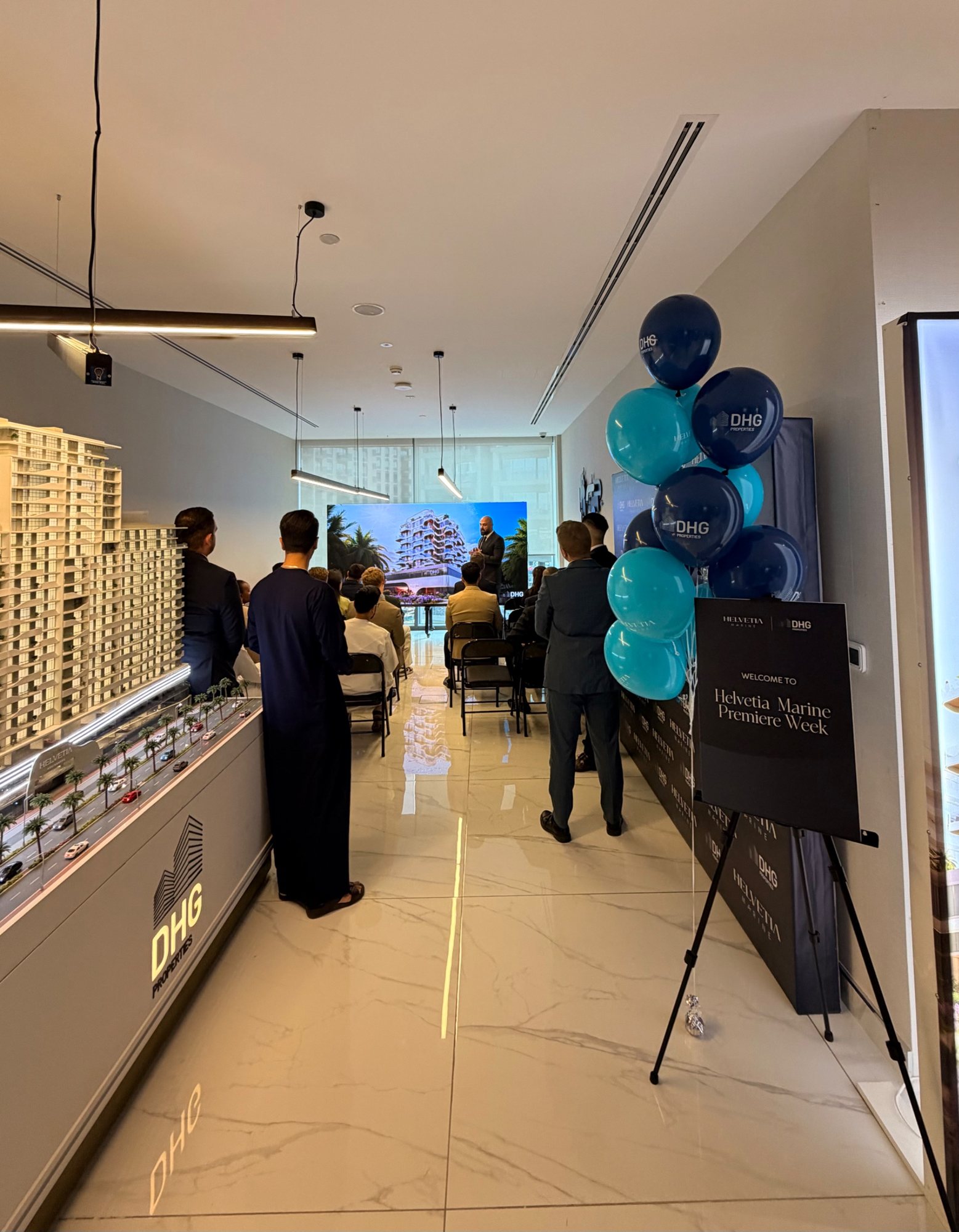 The sales gallery, dressed